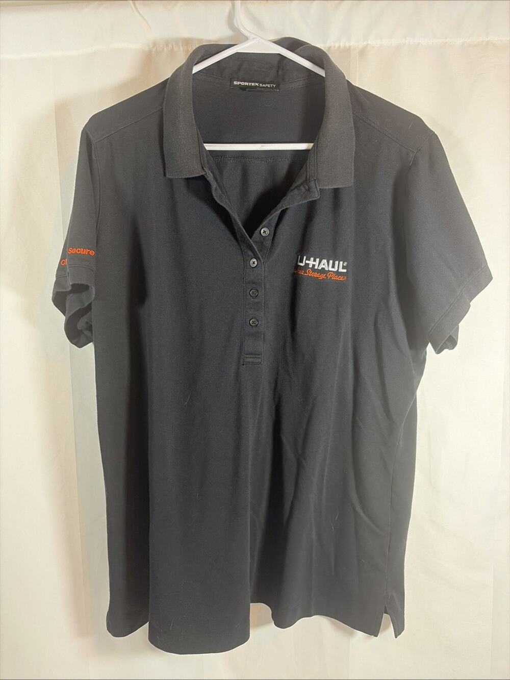 U-Haul Employee Polo Shirt Womens 2XL Black Short Sleeve Work Uniform Storage